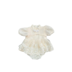Đầm công chúa bodysuit ren phối lưới màu kem (0 đến 3 tháng) no brand