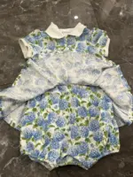 Bodysuit váy xoè Ralph Lauren polo cotton họa tiết hoa nhí xanh (12 tháng) Ralph Lauren - Ảnh 3