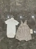 Set 2 món yếm đùi kẻ sọc trắng be H&M (6 đến 9 tháng) H&M - Ảnh 6