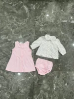 set váy sơ mi kèm áo khoác Burberry màu hồng nhạt (6 tháng) Burberry - Ảnh 22