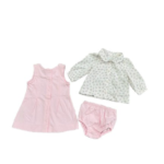 set váy sơ mi kèm áo khoác Burberry màu hồng nhạt (6 tháng) Burberry