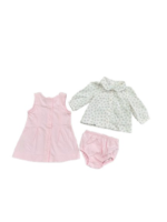 set váy sơ mi kèm áo khoác Burberry màu hồng nhạt (6 tháng) Burberry