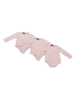 Set 3 bộ bodysuit dài tay Versace màu hồng size 9 đến 12 tháng (còn box) Versace