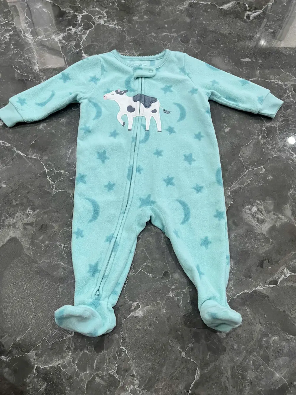 Set 2 bộ sleepsuit nỉ bông Carter’s màu hồng, xanh (size: 6m) - Ảnh 12