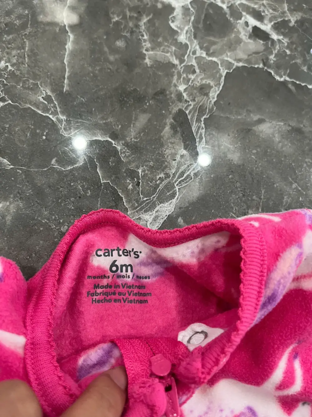 Set 2 bộ sleepsuit nỉ bông Carter’s màu hồng, xanh (size: 6m) - Ảnh 20