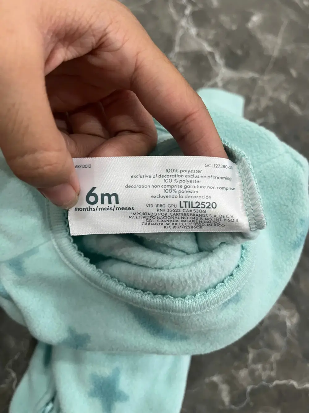 Set 2 bộ sleepsuit nỉ bông Carter’s màu hồng, xanh (size: 6m) - Ảnh 22