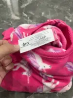 Set 2 bộ sleepsuit nỉ bông Carter’s màu hồng, xanh (size: 6m) - Ảnh 4