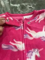 Set 2 bộ sleepsuit nỉ bông Carter’s màu hồng, xanh (size: 6m) - Ảnh 8