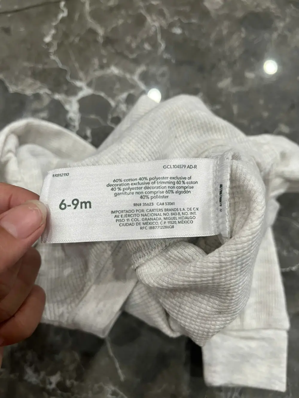 Set 2 bộ áo quần dài Carter’s màu hồng, xám xanh (size: 6m/9m) - Ảnh 12