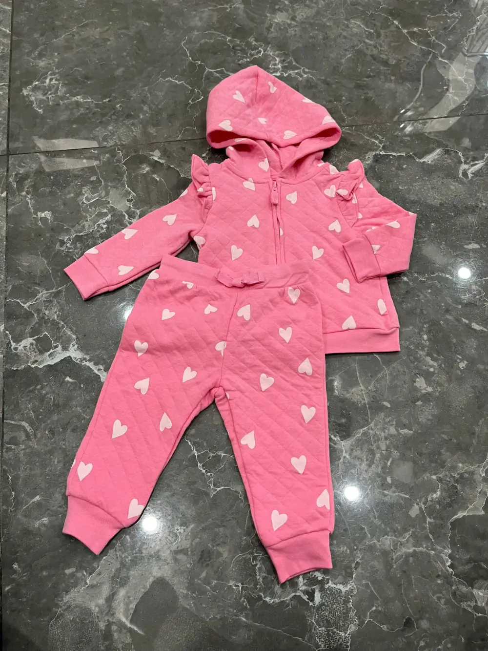 Set 2 bộ áo quần dài Carter’s màu hồng, xám xanh (size: 6m/9m) - Ảnh 14