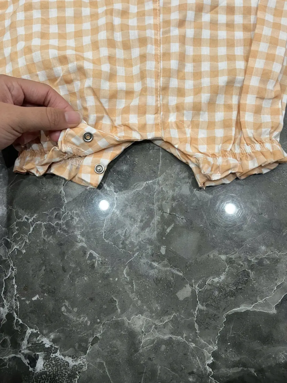 Set bộ body đùi Bearpaw họa tiết caro kèm nơ màu cam (size: 3/6m) - Ảnh 5