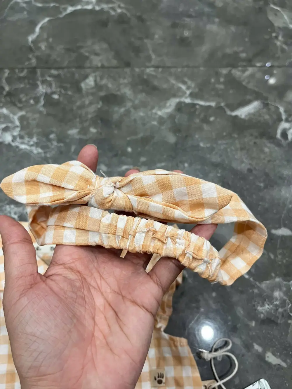 Set bộ body đùi Bearpaw họa tiết caro kèm nơ màu cam (size: 3/6m) - Ảnh 8