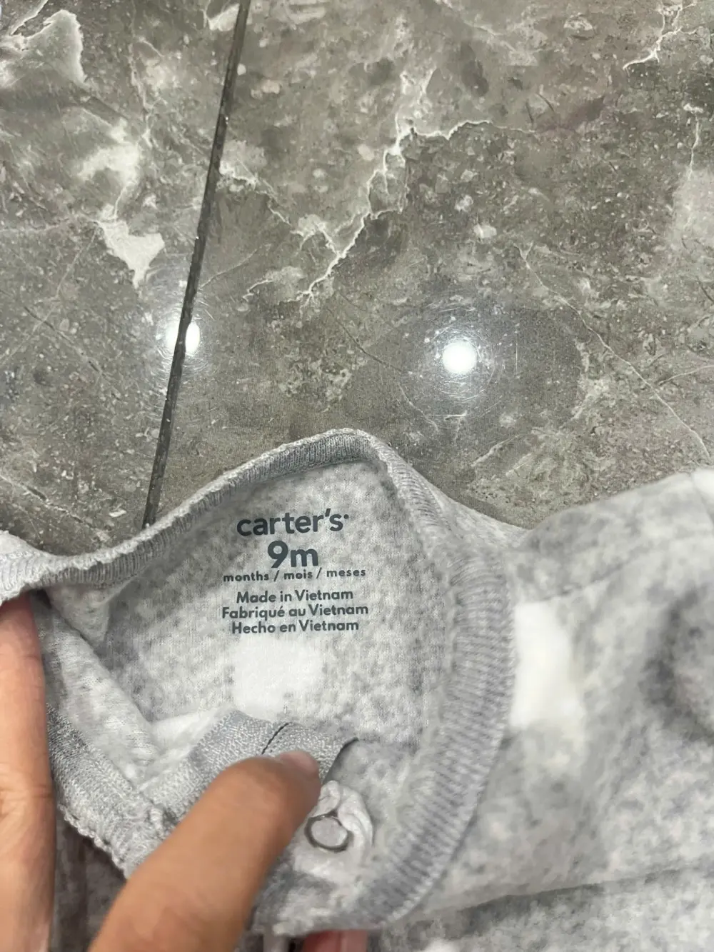 Set 2 bộ quần áo dài bông & sleepsuit bông Carter's (size 9/12m) - Ảnh 11