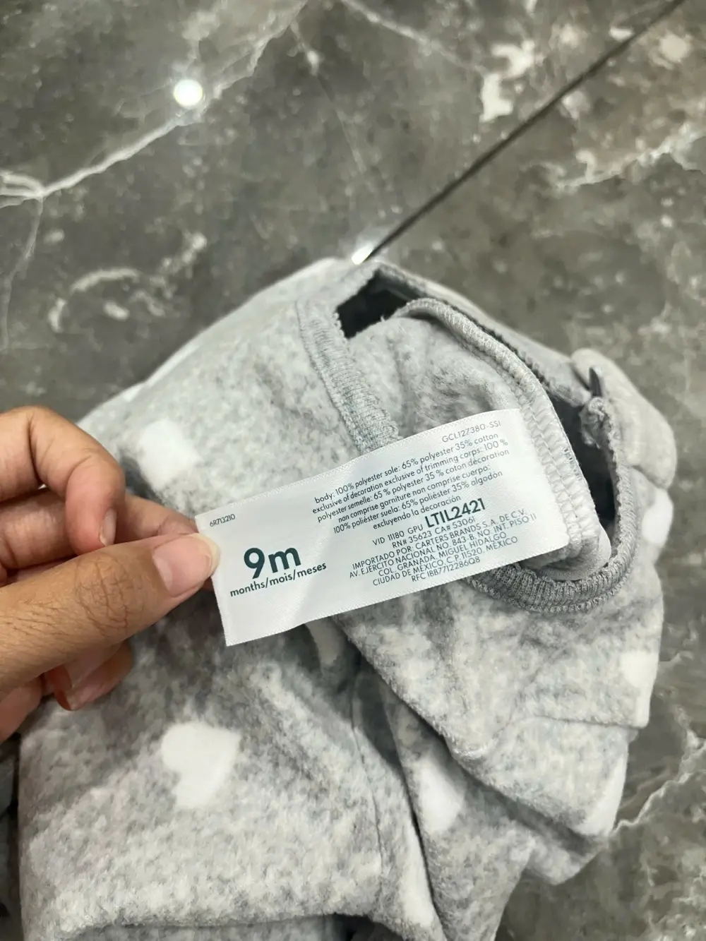 Set 2 bộ quần áo dài bông & sleepsuit bông Carter's (size 9/12m) - Ảnh 13