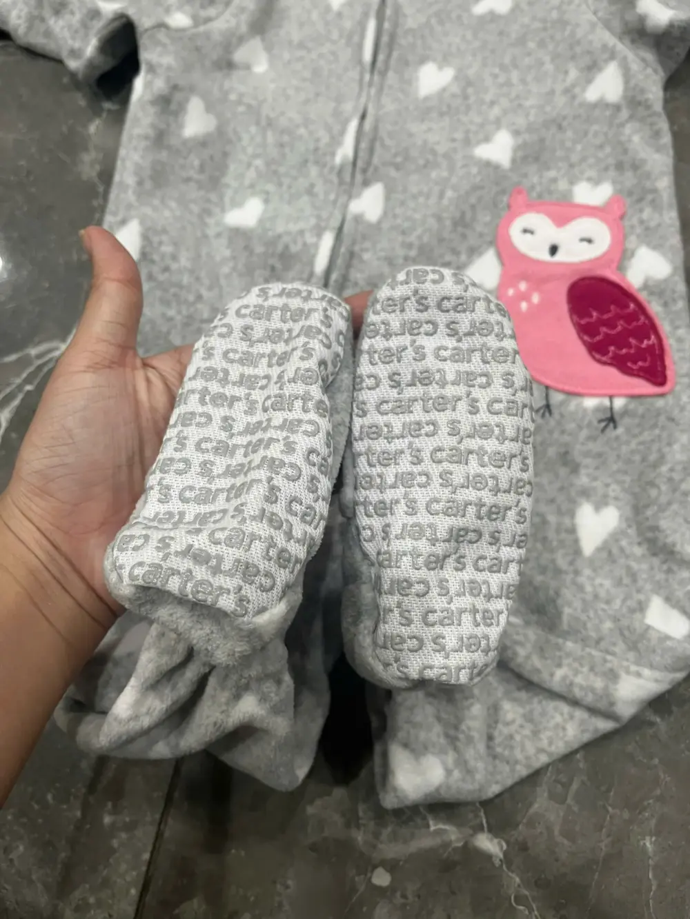 Set 2 bộ quần áo dài bông & sleepsuit bông Carter's (size 9/12m) - Ảnh 16