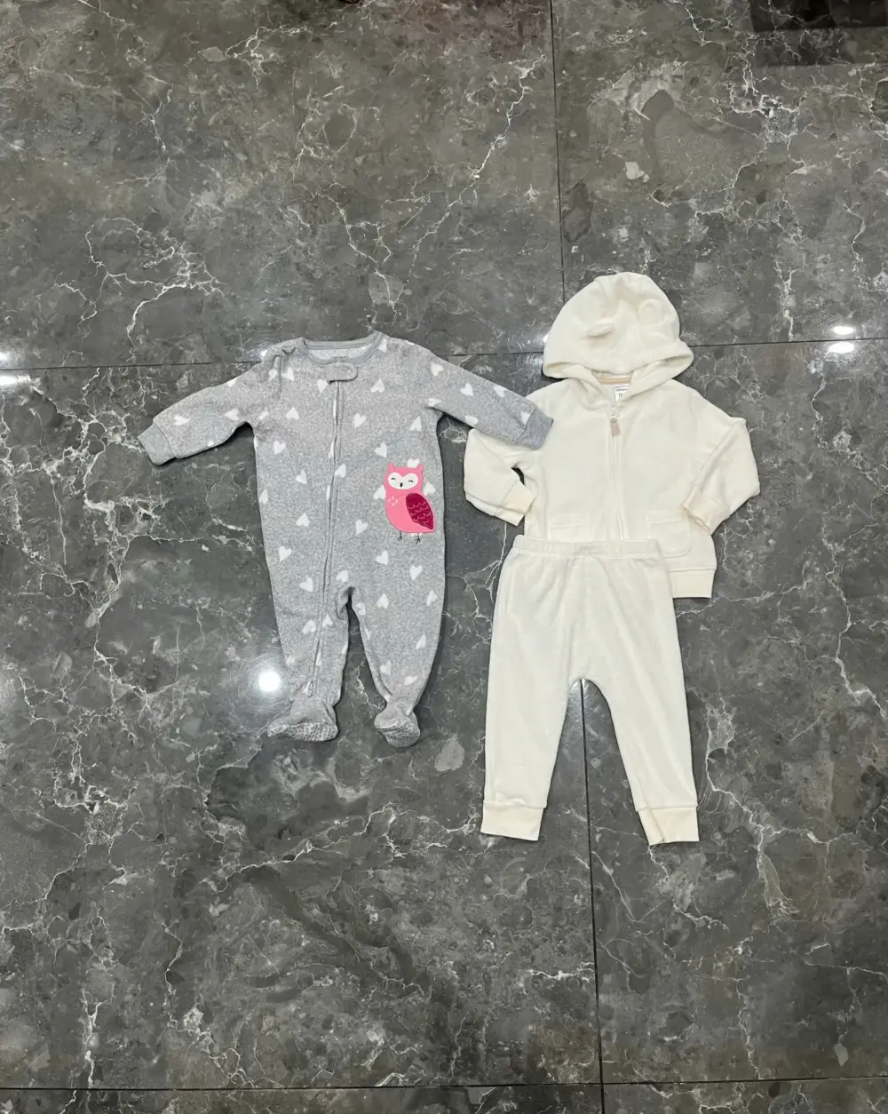 Set 2 bộ quần áo dài bông & sleepsuit bông Carter's (size 9/12m) - Ảnh 20