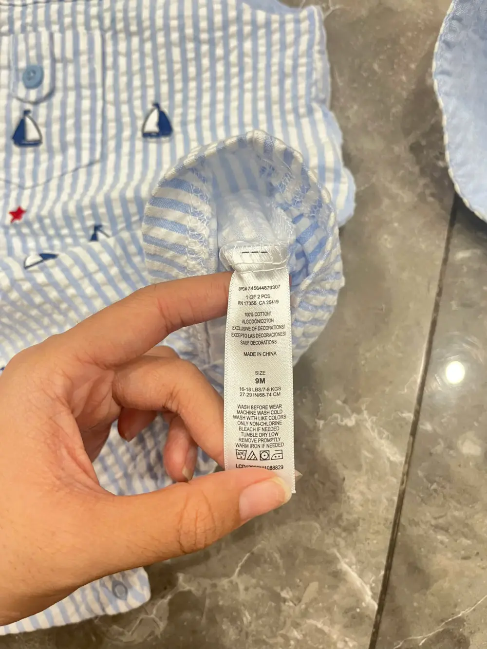 Set 2 món đồ mùa hè cho bé gái mix brand Little me & Janie&Jack (size 6/12m) kèm nón - Ảnh 17