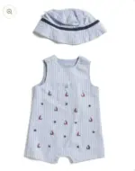 Set 2 món đồ mùa hè cho bé gái mix brand Little me & Janie&Jack (size 6/12m) kèm nón - Ảnh 5