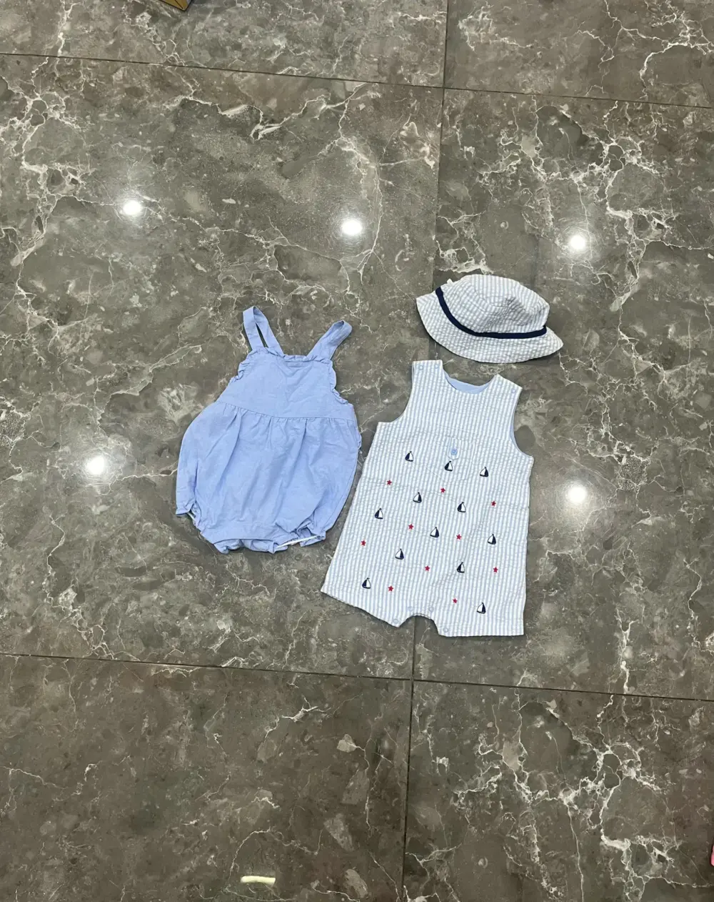 Set 2 món đồ mùa hè cho bé gái mix brand Little me & Janie&Jack (size 6/12m) kèm nón - Ảnh 11