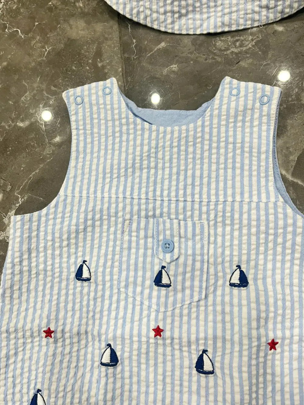 Set 2 món đồ mùa hè cho bé gái mix brand Little me & Janie&Jack (size 6/12m) kèm nón - Ảnh 15