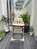Ghế ăn dặm Chilux Grow S, đa năng điều chỉnh độ cao linh hoạt có thể gấp gọn (màu be) 5 tháng - 3 tuổi - Ảnh 2