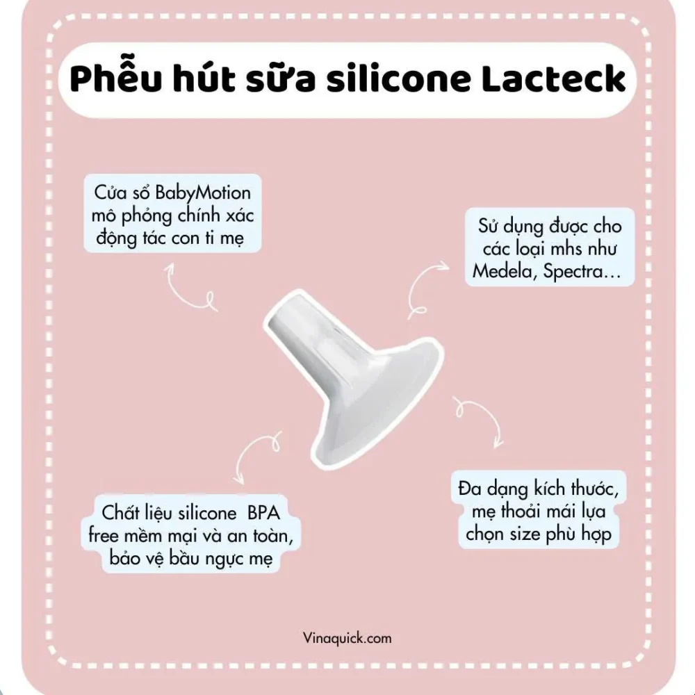 Bộ 2 phễu hút sữa Lacteck chất liệu silicon (size 21mm) Lacteck - Ảnh 6