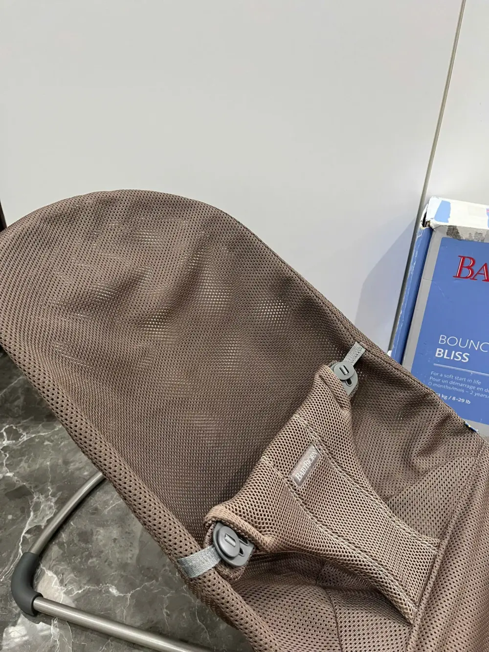 Ghế rung Baby Bjorn vải air mesh nâu choco (còn box) 3,2kg - 13kg 0-18M - Ảnh 9