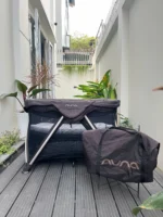 Nôi cũi lưới gấp gọn Nuna Sena Aire màu Charcoal (còn túi đựng hãng) & tặng kèm nệm cũi sơ dừa đặt làm riêng theo size nôi - Ảnh 7