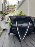 Nôi cũi lưới gấp gọn Nuna Sena Aire màu Charcoal (còn túi đựng hãng) & tặng kèm nệm cũi sơ dừa đặt làm riêng theo size nôi - Ảnh 8