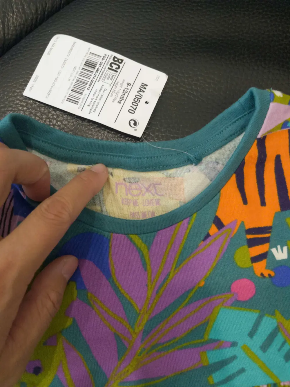 Váy xòe họa tiết rừng nhiệt đới Next baby màu tropical (size 9/12m , 6/7y) - Ảnh 3