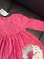 Váy tay dài họa tiết hoa, ngựa cầu vồng Next baby màu hồng ( Size 9/12m, 1.5/2y, 3/4y) - Ảnh 3