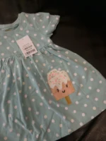 Váy xòe họa tiết chấm bi Next baby màu xanh ngọc ( Size 9/12m, 3/4y, 5/6y) - Ảnh 3