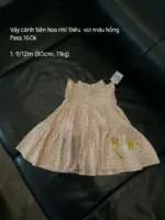 Váy xòe nhiều tầng họa tiết hoa nhí Next baby màu hồng ( Size 9/12m)