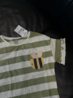 Áo tay bèo họa tiết kẻ sọc đom đóm Next baby màu xanh ( Size 6/7y) - Ảnh 2