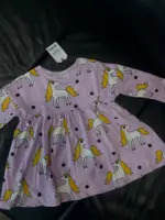 Váy tay dài họa tiết unicorn Next baby màu tím pastel ( Size12/18m, 6/7y ) - Ảnh 3