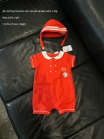 Set body đùi cọc tay kèm mũ thủy thủ Next baby màu đỏ ( Size 6/9m)