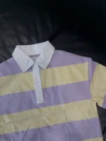 Áo polo thun kẻ sọc Next baby màu vàng, tím (Size 6y) - Ảnh 2