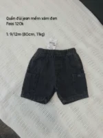 Quần short jean Next babay màu xám đậm ( size 9/12m )