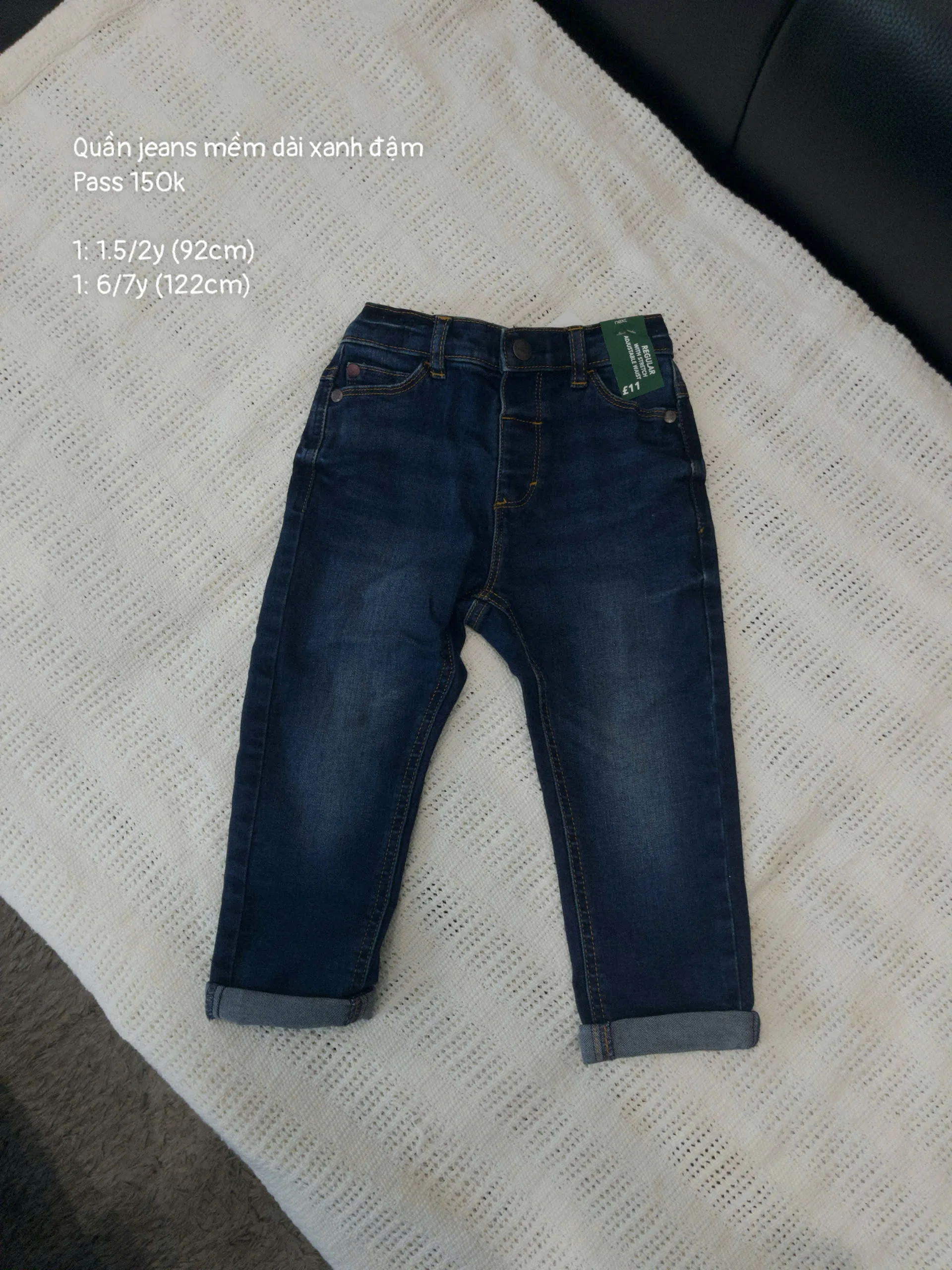 z7340230319018_df0f242ec8f97fd29d2bd95a3e2b18f5 Quần Jeans dài Next baby màu xanh đậm ( size 1.5/2y , 6/7y) - Ảnh 1