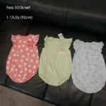 Set 3 bộ body đùi Next baby 3 màu tay cánh tiên chấm bi (Size 1.5/2y)