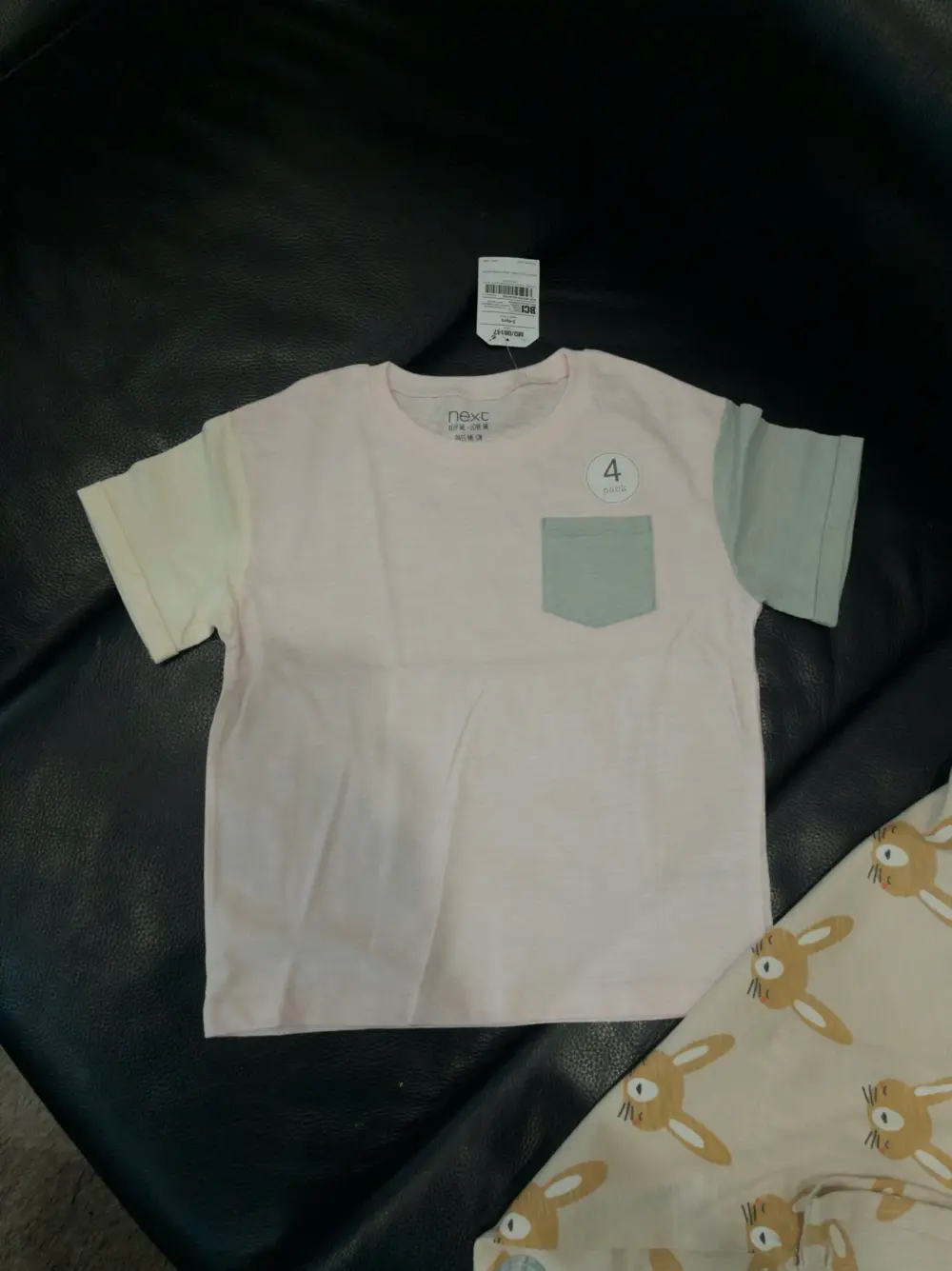 Set 4 áo thun Next baby 4 màu họa tiết thỏ (Size 5/6y, 6/7y) - Ảnh 3