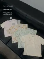 Set 4 áo thun Next baby 4 màu họa tiết thỏ (Size 5/6y, 6/7y)