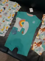 Set 3 bộ body đùi Next baby màu xanh họa tiết con voi (Size 2/3y) - Ảnh 2