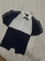 Set Body đùi gile kèm nơ Next baby (xanh Navy) kèm nơ (size 6/9m) - Ảnh 4