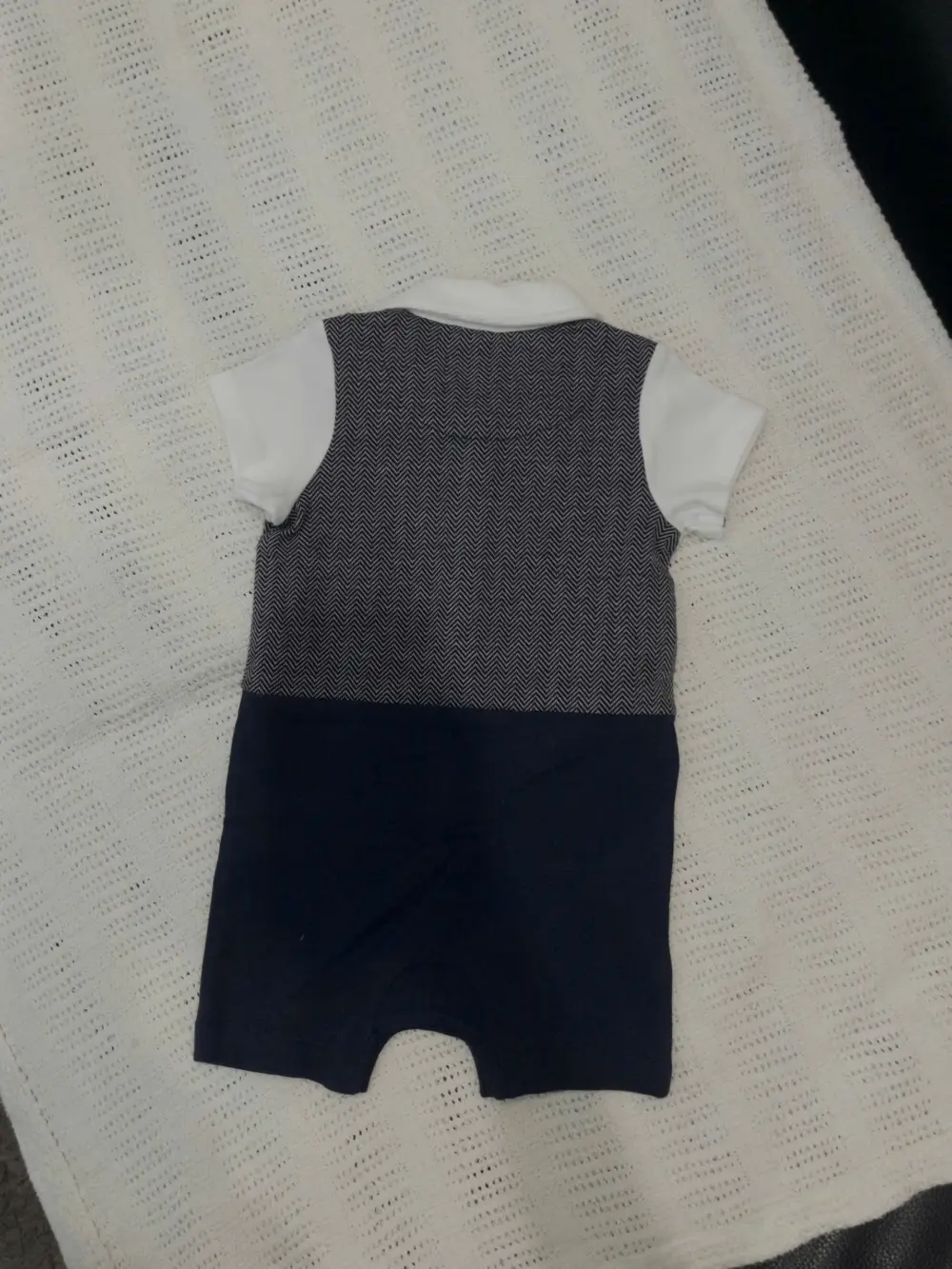 Set Body đùi gile kèm nơ Next baby (xanh Navy) kèm nơ (size 6/9m) - Ảnh 6