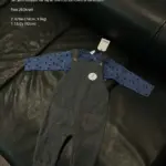 Set yếm dài tay áo thun cotton chấm bi Next baby màu xanh, xám (size 6/9m, 1.5/2y)