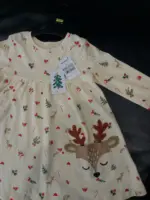 Váy dài tay hoạ tiết tuần lộc Next baby (size 12/18m, 2/3y, 3/4y) - Ảnh 2