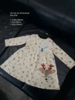 Váy dài tay hoạ tiết tuần lộc Next baby (size 12/18m, 2/3y, 3/4y)