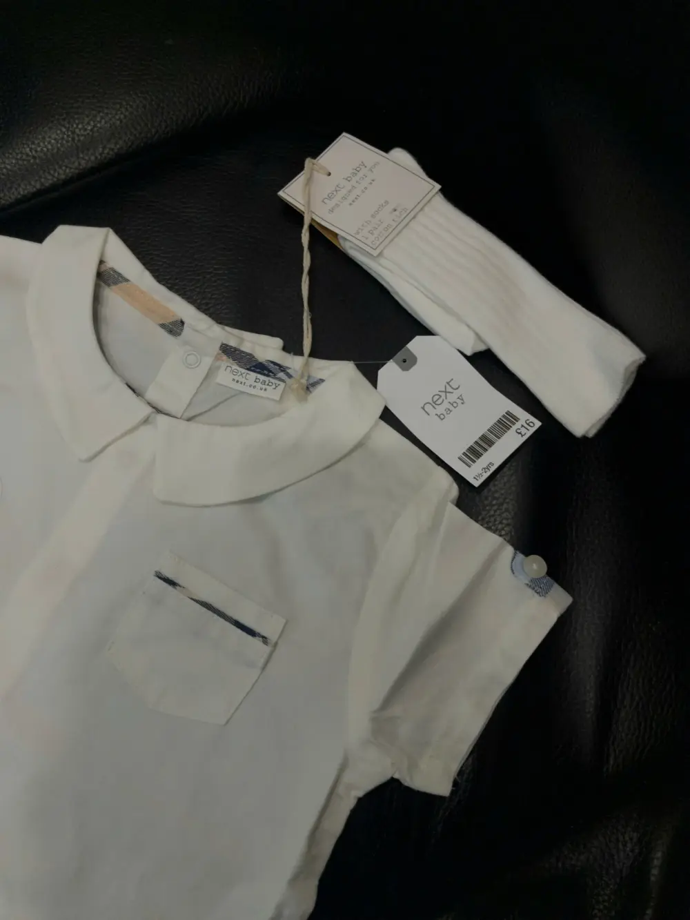 Set bộ liền thân sơ mi body đùi Next baby kèm tất (size 1.5/2y) - Ảnh 4