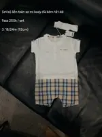 Set bộ liền thân sơ mi body đùi Next baby kèm tất (size 1.5/2y)